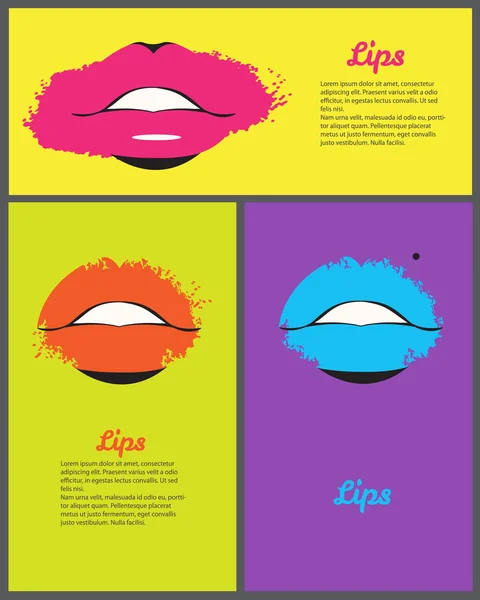 Make-up-Set von Postern, glamouröse Make-up-Set von Bannern, kreatives Design für Karte, Web-Design Hintergrund, Buchumschlag. Lippenstift. Vektorillustration — Stockvektor