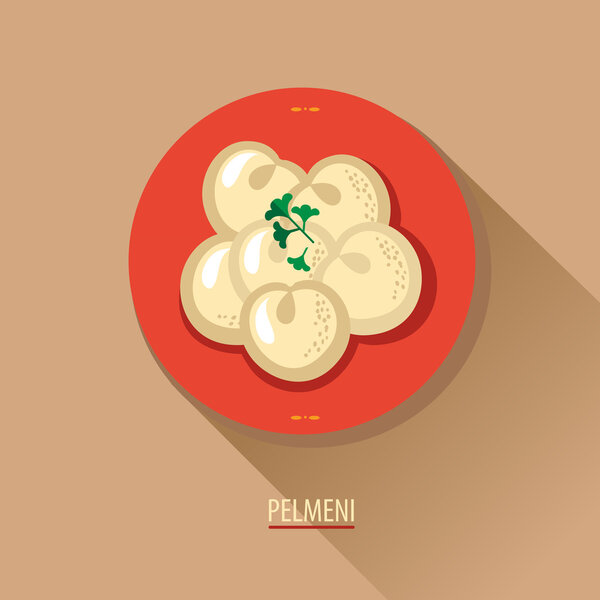 Пельмени на тарелке. Пельмени. Икона
