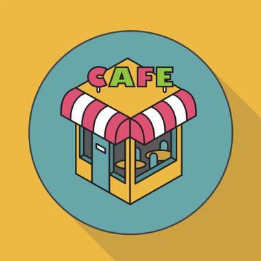 Cafe. İzometrik vektör çizim. Simge