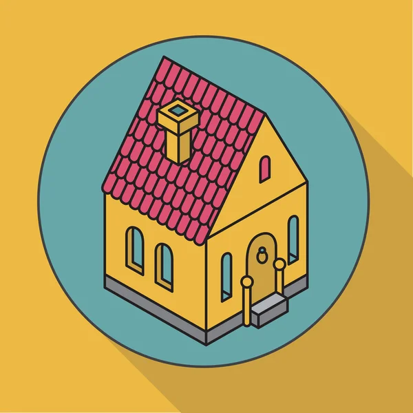 Cottage. Flat vector illustration house. Isometric icon — Stock Vector