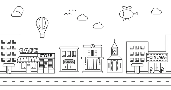 Binaların seamless modeli. Oyun için arka plan. Kafe, CI