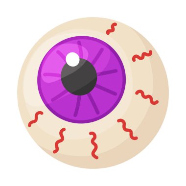 Halloween Eyeball Candy. flat vector style. festive decorative candy. Halloween, spooky October holiday. trick or treat night. for project, party invitation, poster, greeting card, sticker.