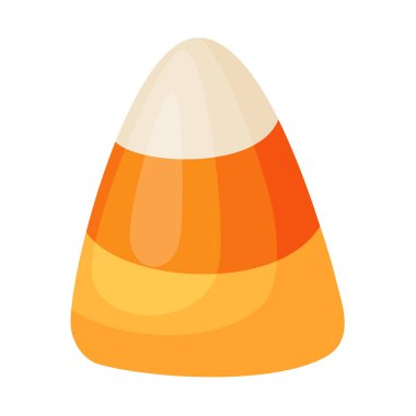 Halloween Candy corn. flat vector style. festive decorative candy. Halloween, any celebration or holiday. Cute and sweet. Ideal for packaging, greeting cards, posters, stickers, decorations.