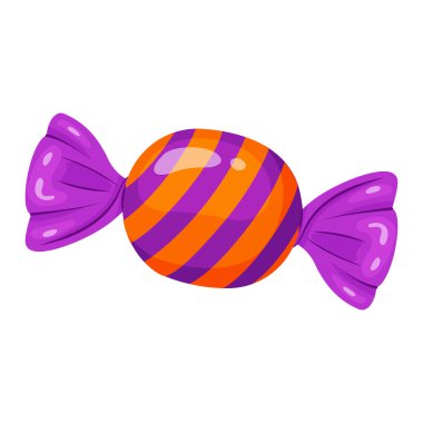 Candy in bright wrapping. flat vector style. festive decorative candy. Halloween, any celebration or holiday. Cute and sweet. Ideal for packaging, greeting cards, posters, stickers, decorations.