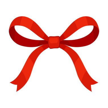 Kırmızı kurdele, hediye kurdeleleri. El çizimi moda düz stil. Saç aksesuarları. Hediye paketi için eğilin. Hediye yayı. Noel ve Sevgililer Günü kartları, ambalajlar, şenlikli dekorasyonlar için. Vektör illüstrasyonu