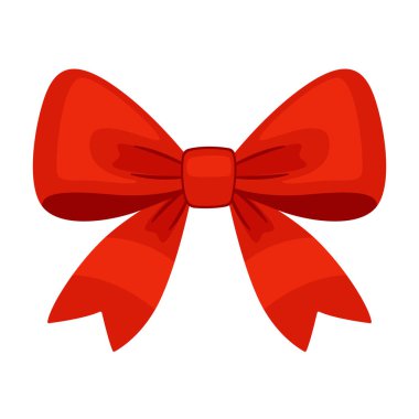 Kırmızı kurdele, hediye kurdeleleri. El çizimi moda düz stil. Saç aksesuarları. Hediye paketi için eğilin. Hediye yayı. Noel ve Sevgililer Günü kartları, ambalajlar, şenlikli dekorasyonlar için. Vektör illüstrasyonu