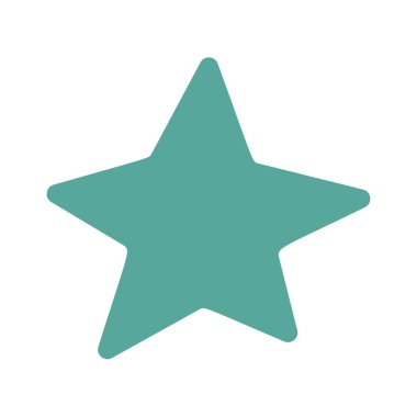 Koyu mavi ya da sessiz turkuaz renkli beş köşeli yıldız şekli. Düz stil vektör çizimi. Puanlama simgeleri, çıkartmalar, göksel temalar, tatil aksanları ve dekoratif öğeler için ideal.