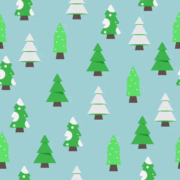 Feliz Navidad Patrón Sin Costuras Árbol Navidad Sobre Fondo Azul — Vector de stock