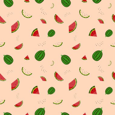 Meyvesiz desen, pembe duvar kağıdında karpuz..
