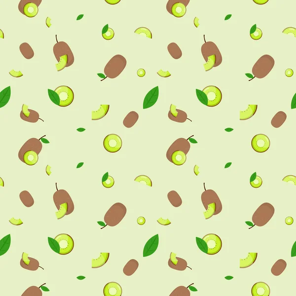 Patrón Sin Costuras Fruta Kiwi Papel Pintado Verde — Archivo Imágenes Vectoriales