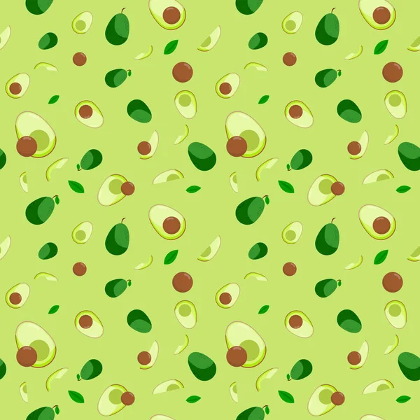Фруктовый Бесшовный Узор Авокадо Зеленых Обоях — стоковый вектор