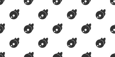 Cadılar Bayramı kusursuz desen, beyaz arka planda siyah şirin hayalet, şirin hayalet simgeleri..