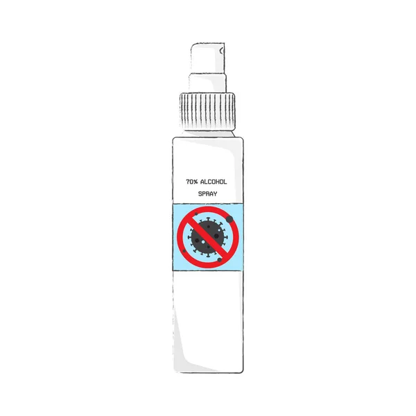 Spray Álcool Isolado Ilustração Pulverize Suas Mãos Com Álcool Para —  Vetores de Stock