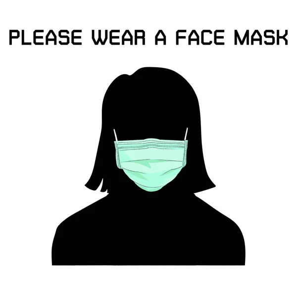 ウイルスや感染のパンデミックを防ぐためにマスクを着用 コロナウイルスを防止 Covid Covid 19ベクターイラスト 新しい通常の衛生コンセプト — ストックベクタ
