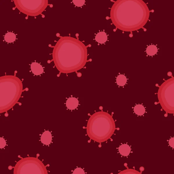 Hälso Sömlöst Mönster Covid Coronavirus Koncept Isolerad Symbol Röd Bakgrund — Stock vektor