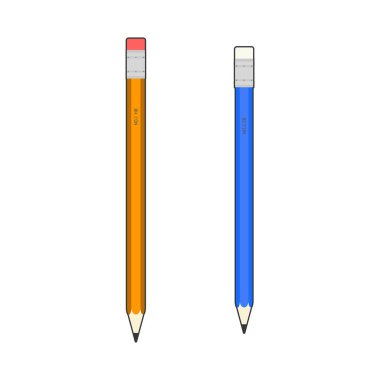 Okul kalem setine geri dön, Kalem illüstrasyon vektörü.