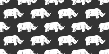 Gergedan desensiz, beyaz gergedan koyu arkaplanda..