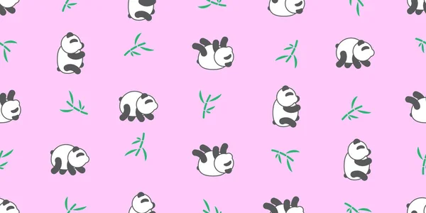 Padrão Sem Costura Panda Bonito Pandas Fundo Rosa — Vetor de Stock