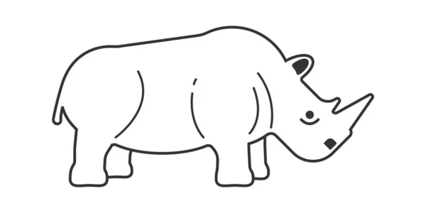 Cute White Rhino Vector Illustration Rhino — Stock Vector