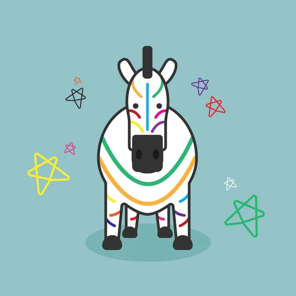 줄무늬와 Zebra Vector — 스톡 벡터