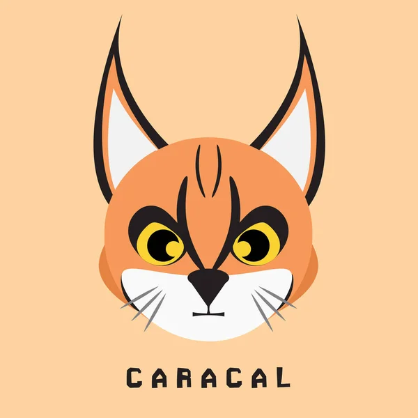虎の顔の漫画イラスト Caracal Eps10ベクトル形式 — ストックベクタ