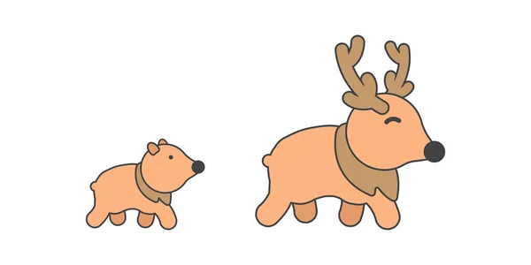 Cute Reindeer Cartoon Character Vector Illustration Reindeer — Vetor de Stock