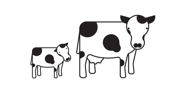 Lindo Personaje Dibujos Animados Vaca Lechera Vector Ilustración Ganado Lechero — Archivo Imágenes Vectoriales