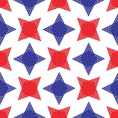 Red and blue abstract pattern on white background, Abstract Vector Wallpaper, Seamless pattern background.