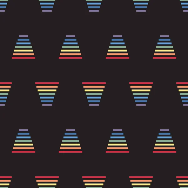 Rainbow Stripes Dark Background Abstract Vector Wallpaper Seamless Pattern Background — Archivo Imágenes Vectoriales