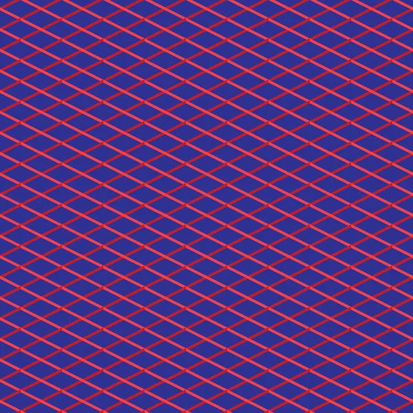 Red Mesh Square Pattern Blue Background Abstract Vector Wallpaper Seamless — 스톡 벡터