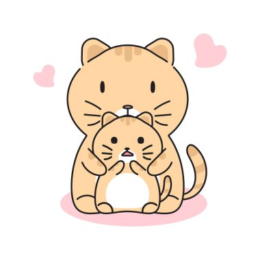 Sevimli kediler çizgi film karakteri, kedilerin vektör çizimi.