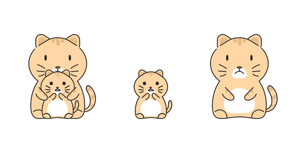 Lindo Gato Personaje Dibujos Animados Vector Ilustración Gatos — Vector de stock