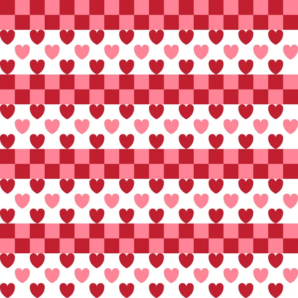 Simply Checkered Heart Seamless Pattern Abstract Vector Backgrounds Seamless Pattern — Wektor stockowy