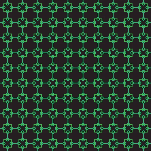 Motifs Grille Vert Abstrait Sur Fond Noir Papier Peint Vectoriel — Image vectorielle