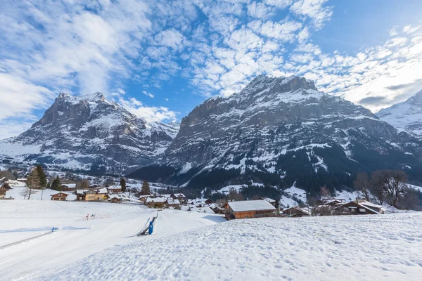 Wetterhorn et Schreckhorn de Grindelwald en hiver — Photo