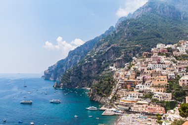 Positano ve Akdeniz görünümü