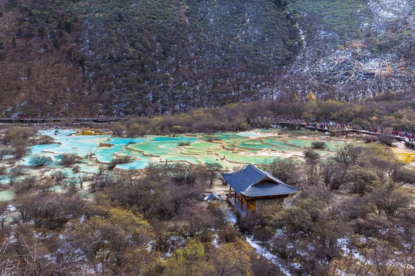 Rybníky v Huanglong národního parku Sichuan Čína — Stock fotografie