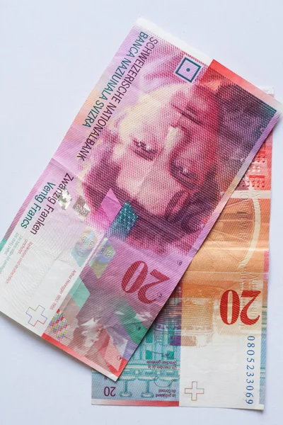 Billete - 20 francos suizos — Foto de Stock