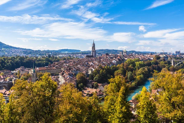 Panorama view of Berne old town from mountain top — Stock Photo, Image