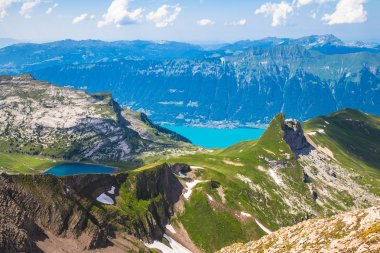 Panorama view of Brienz Lake and Alps clipart