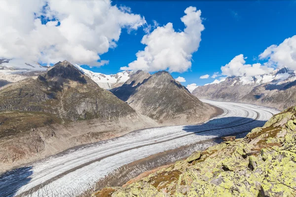 View of the Aletsch glacier on Mountains — Stock Photo, Image