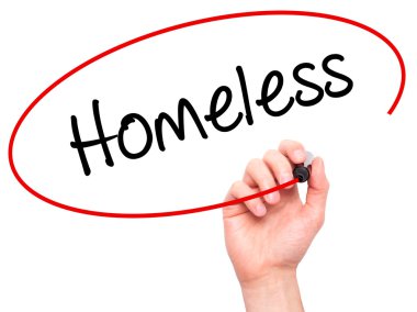 Adam el evsiz siyah kalemi ile görsel ekranda yazma..