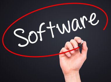 Adam el yazma yazılımı ile siyah kalemi görsel ekranda.