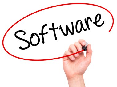 Adam el yazma yazılımı ile siyah kalemi görsel ekranda.