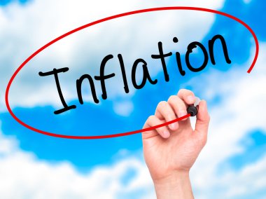 Adam el enflasyon ile siyah kalemi görsel ekranda yazma..