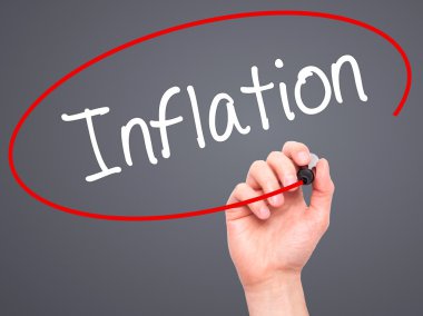 Adam el enflasyon ile siyah kalemi görsel ekranda yazma..