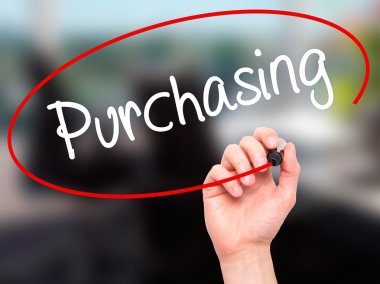 Adam el satın alma ile siyah kalemi görsel ekranda yazma..