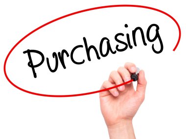 Adam el satın alma ile siyah kalemi görsel ekranda yazma..