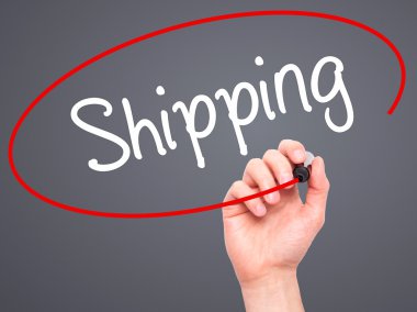 Adam el nakliye ile siyah kalemi görsel ekranda yazma..