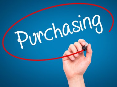 Adam el satın alma ile siyah kalemi görsel ekranda yazma..